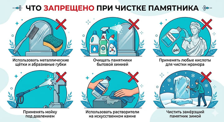 что запрещено делать при чистке памятника что запрещено делать при чистке памятника