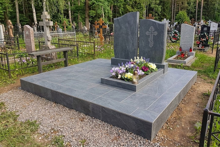облицовка могилы плиткой из керамогранита